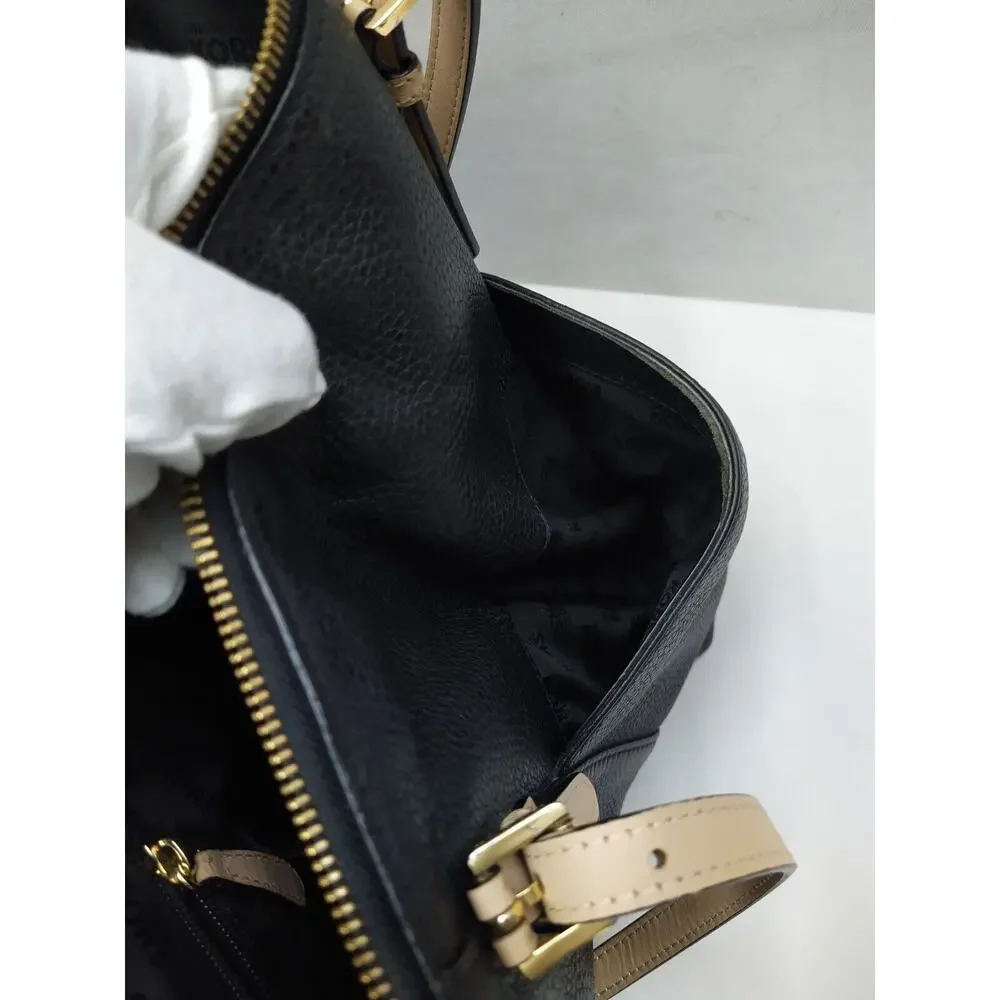 Michael Kors Jet Set Black Leather Double Handles Zipper Closure Tote Bag - Picture 16 of 16